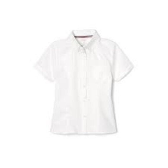 French Toast SE9393 Girls Short Sleeve Button Down Shirt White - Picture 1 of 2